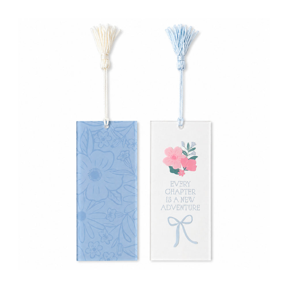 Grace Collection Acrylic Bookmark 2 Pack - BLUE FLORA
