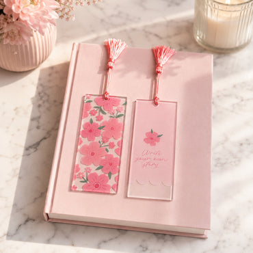 Grace Collection Acrylic Bookmark 2 Pack - PINK BLOSSOM