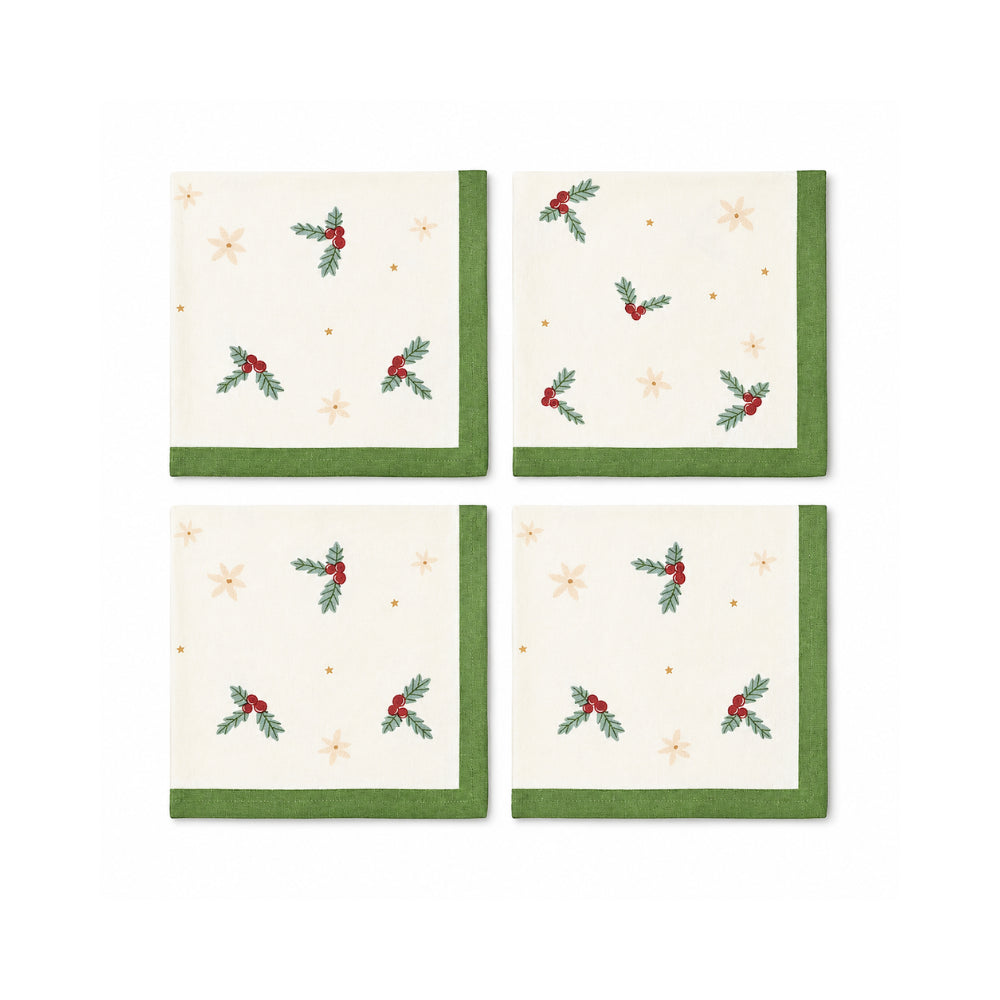 Plum Pudding Christmas 4pk Napkin One Size