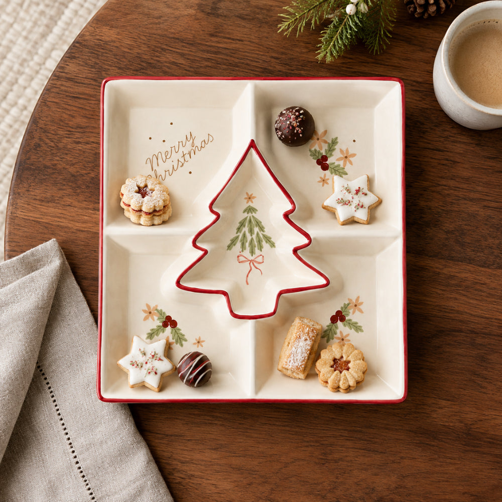Plum Pudding Christmas Ceramic Platter