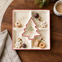 Plum Pudding Christmas Ceramic Platter
