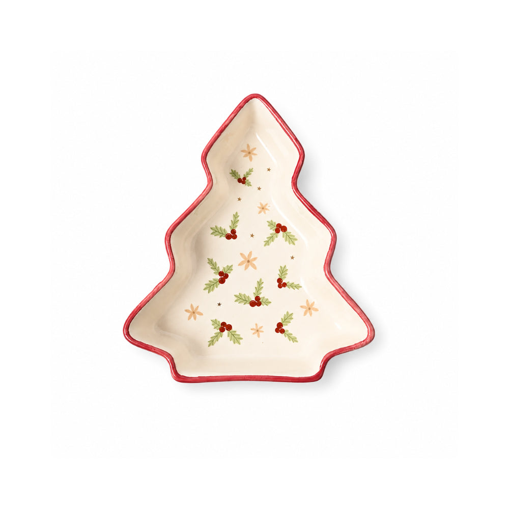 Plum Pudding Christmas Ceramic Bowl Small Tree