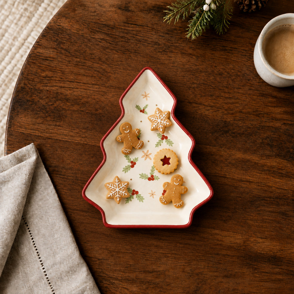 Plum Pudding Christmas Ceramic Bowl Small Tree