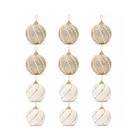 Plum Pudding Christmas Ornaments 12pk 8cm Gold