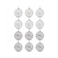 Plum Pudding Christmas Ornaments 12pk 8cm Silver