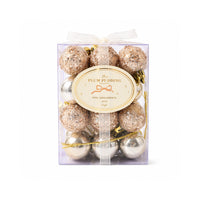 Plum Pudding Christmas Ornaments Mini 24pk 3cm Gold