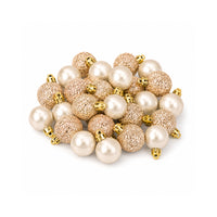 Plum Pudding Christmas Ornaments Mini 24pk 3cm Gold