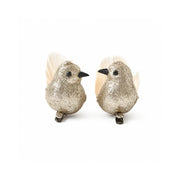 Plum Pudding Christmas Ornaments Bird 2pk One Size Gold
