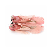 Plum Pudding Christmas Ornaments Bird 2pk One Size Blush