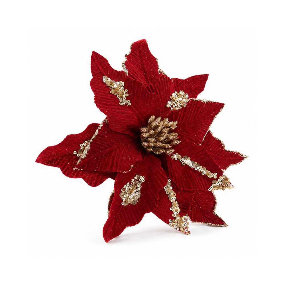 Plum Pudding Christmas Poinsettias 4pk Red