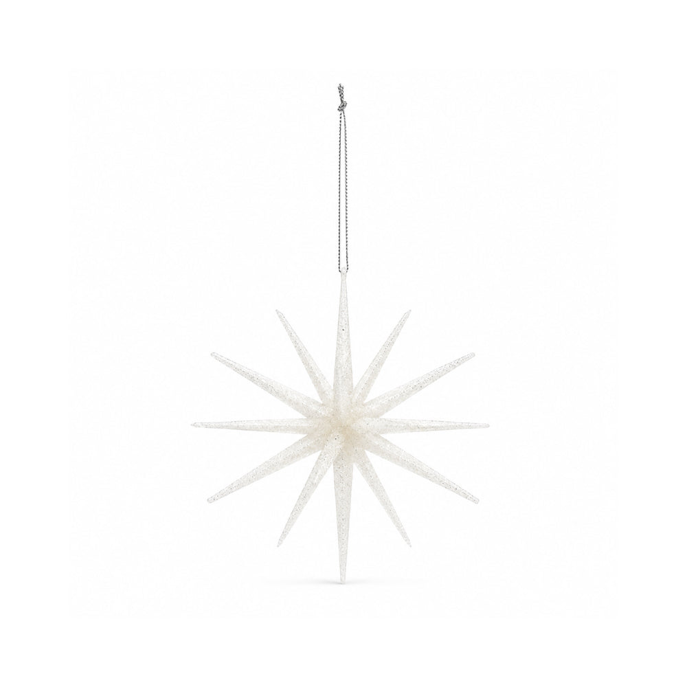 Plum Pudding Christmas Ornament Single Star Burst White