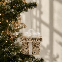 Plum Pudding Christmas Ornament Single Gift Gold