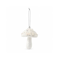 Plum Pudding Christmas Ornament Single Mushroom White