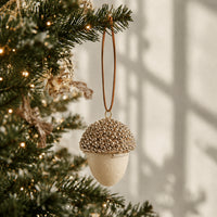 Plum Pudding Christmas Ornament Single Acorn Gold