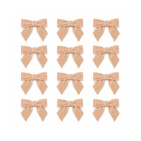 Plum Pudding Christmas Velvet Bows 12pk Champagne Gold