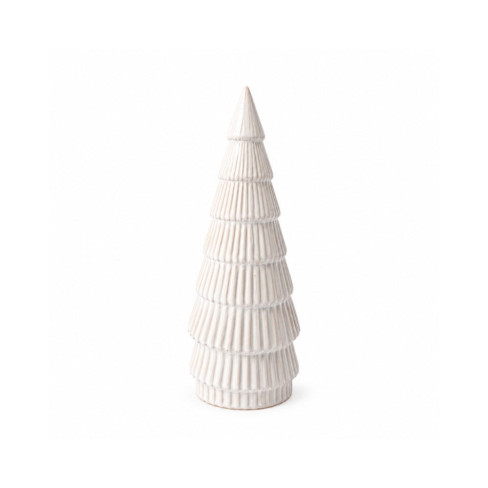 Plum Pudding Christmas Ceramic Tree Large White