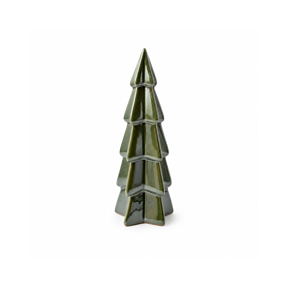 Plum Pudding Christmas Ceramic Tree Medium Green