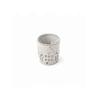 Plum Pudding Christmas Ceramic Candle Votive Small White