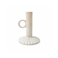 Plum Pudding Christmas Ceramic Candle holder Large White