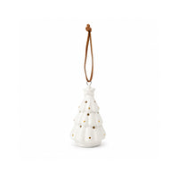 Plum Pudding Christmas Ceramic Christmas Tree Ornament Tree White 3 rows