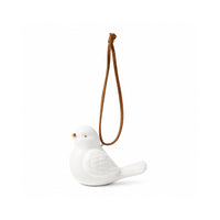 Plum Pudding Christmas Ceramic Christmas Tree Ornament Dove White