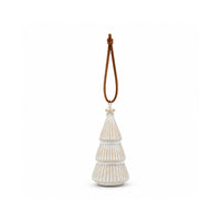 Plum Pudding Christmas Ceramic Christmas Tree Ornament Tree 3 Natural White