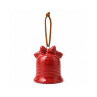 Plum Pudding Christmas Ceramic Christmas Tree Ornament Bell Red
