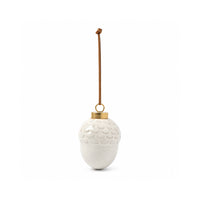 Plum Pudding Christmas Ceramic Christmas Tree Ornament Acorn Natural white
