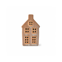 Plum Pudding Christmas Ceramic Village Decoration Mini Taupe