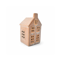 Plum Pudding Christmas Ceramic Village Decoration Mini Taupe