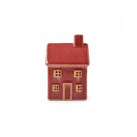 Plum Pudding Christmas Ceramic Village Decoration Small Red