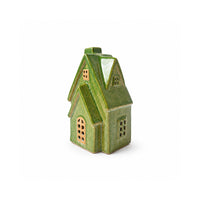 Plum Pudding Christmas Ceramic Village Decoration Medium Green