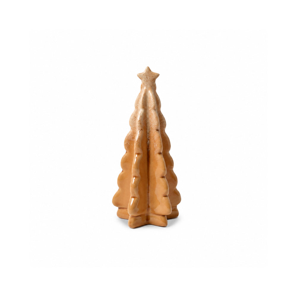Plum Pudding Christmas Ceramic Table Decoration Tree Taupe