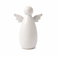Plum Pudding Christmas Ceramic Christmas Angels Large Glazed White