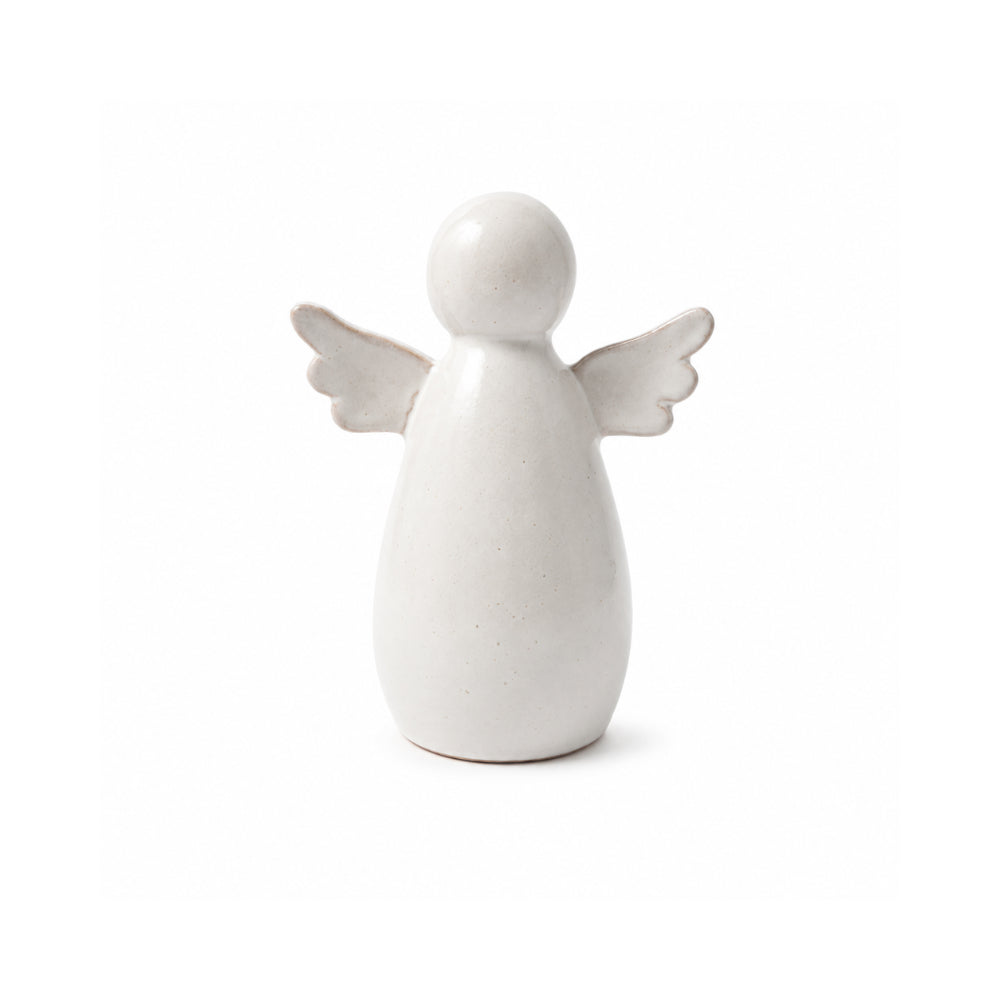 Plum Pudding Christmas Ceramic Christmas Angels Small Glazed White