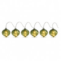 Plum Pudding Christmas Glass String Lights Orb