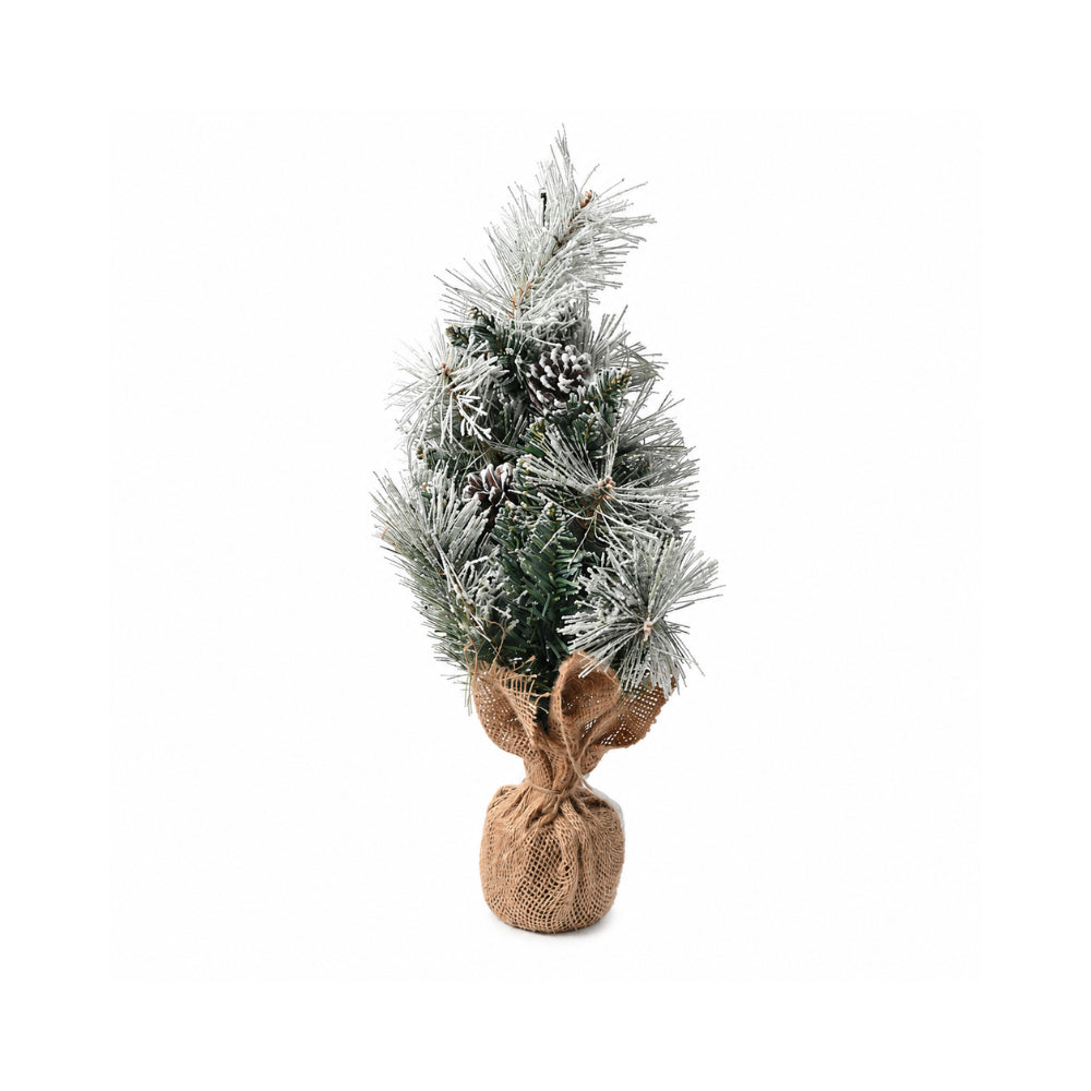 Plum Pudding Christmas Table Christmas Tree with Lights Snowy Small 45cm