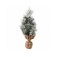 Plum Pudding Christmas Table Christmas Tree with Lights Snowy Small 45cm