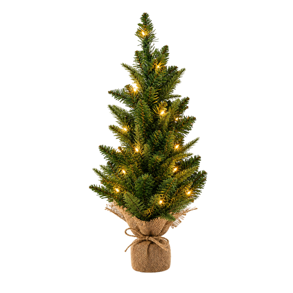 Plum Pudding Christmas Table Christmas Tree with Lights Classic Large 60cm