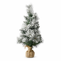 Plum Pudding Christmas Table Christmas Tree with Lights Snowy Large 60cm