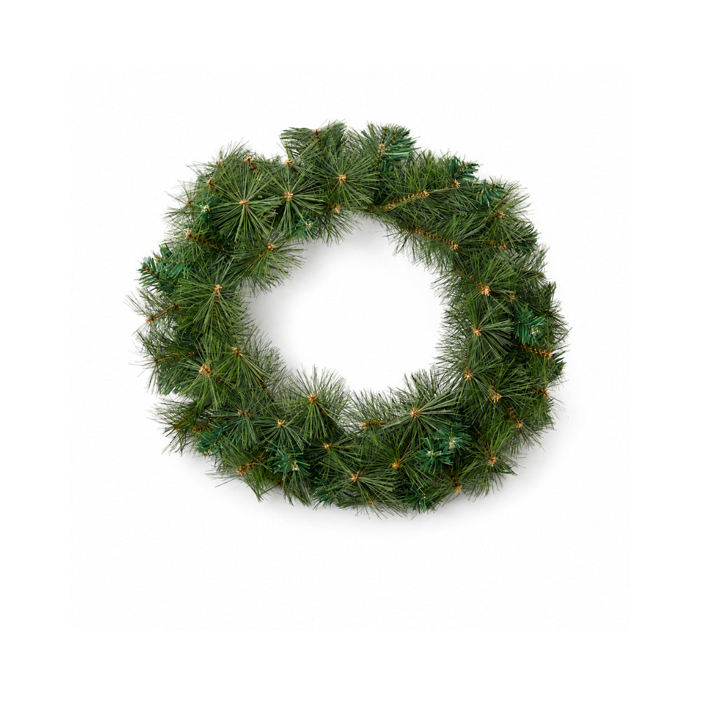 Plum Pudding Christmas Wreath with Lights 60cm