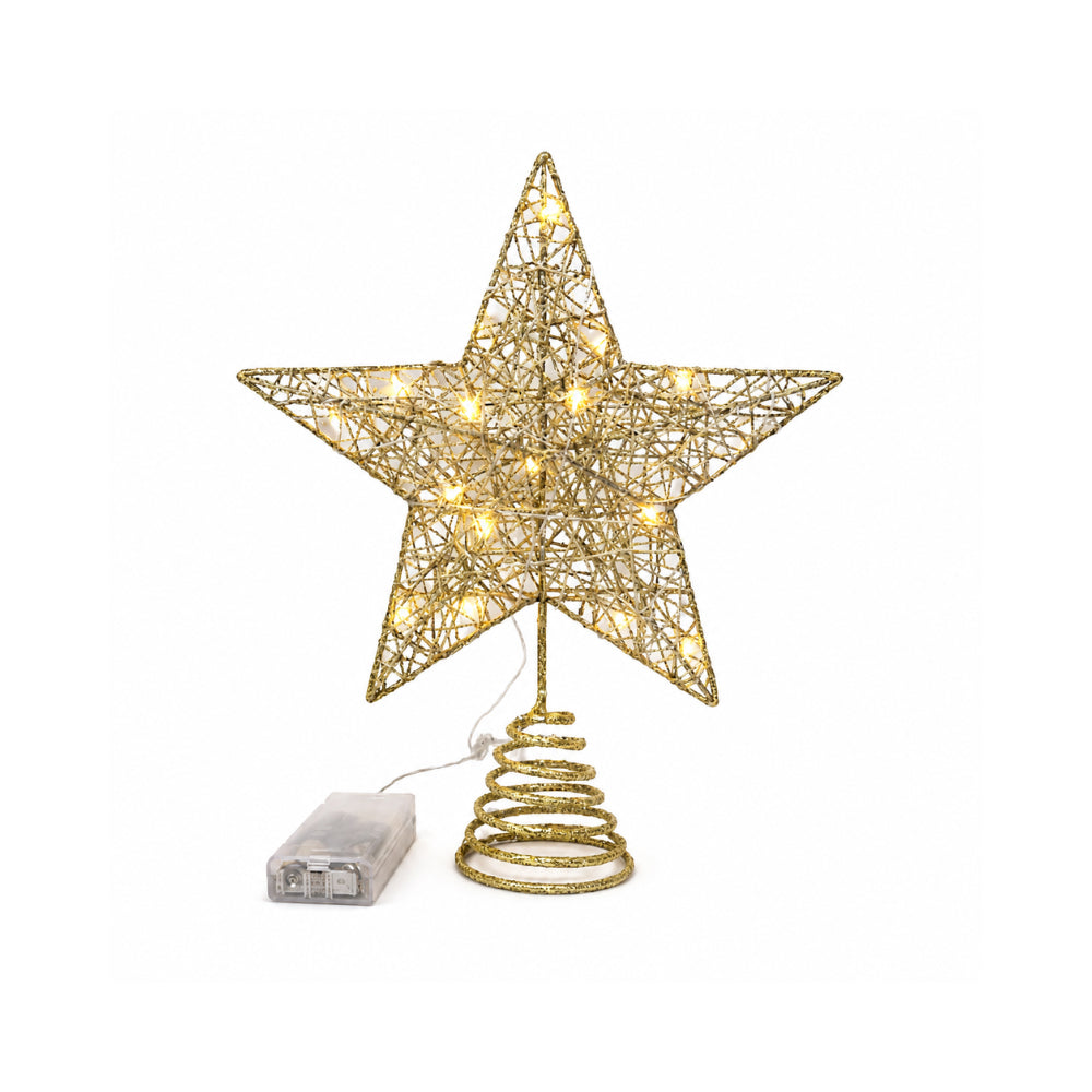 Plum Pudding Christmas Star Tree Topper Gold
