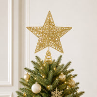 Plum Pudding Christmas Star Tree Topper Gold