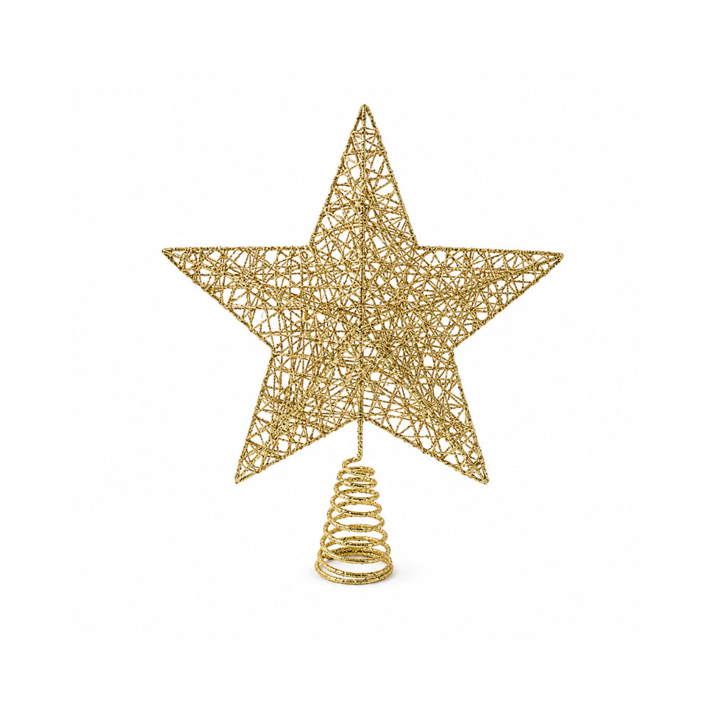 Plum Pudding Christmas Star Tree Topper Gold