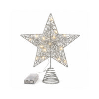 Plum Pudding Christmas Star Tree Topper Silver