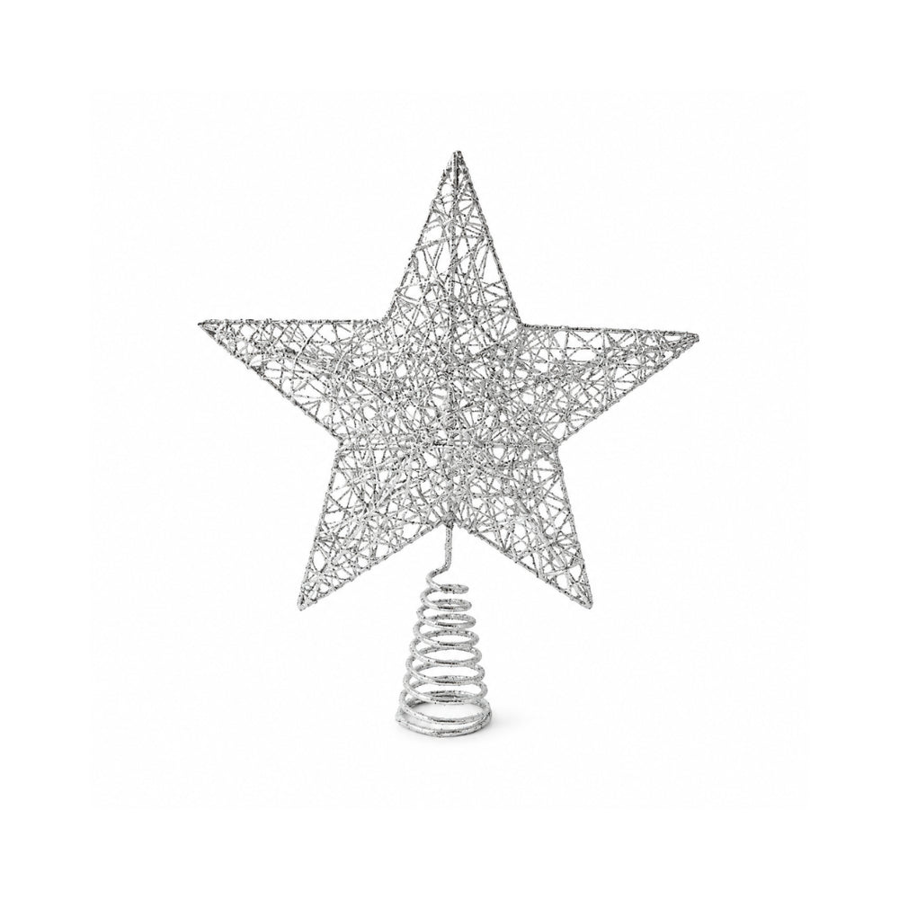Plum Pudding Christmas Star Tree Topper Silver