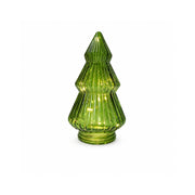 Plum Pudding Christmas Light up Glass Christmas Tree Green