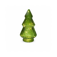 Plum Pudding Christmas Light up Glass Christmas Tree Green