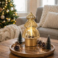 Plum Pudding Christmas Light up Glass Christmas Tree Silver