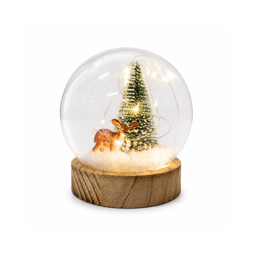 Plum Pudding Christmas Light Up Glass Christmas Decoration Globe